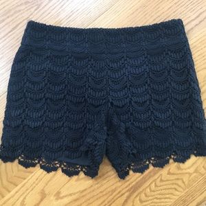 Navy Lace Shorts
